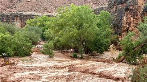 Flash flood rampaged through idyllic canyon of azure waterfalls; .